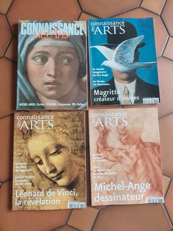 4 magazines 3€ le lot connaissance des arts Léonard de Vinci Michel ange Magritte