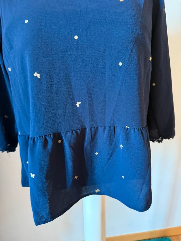 Blouse bleu marine dos nue en très bon état season taille S - photo numéro 4
