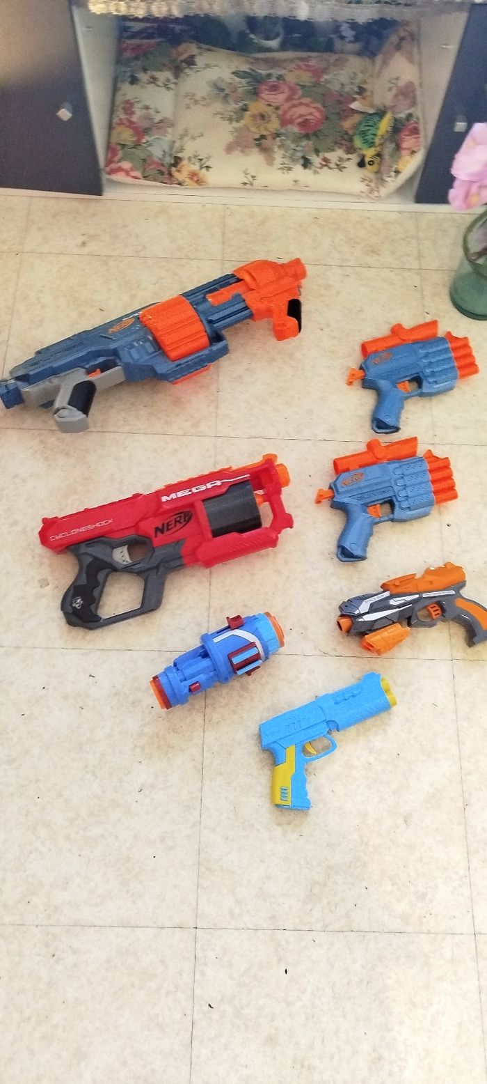 Pistolet nerf lot 7 sans flèches - photo numéro 4