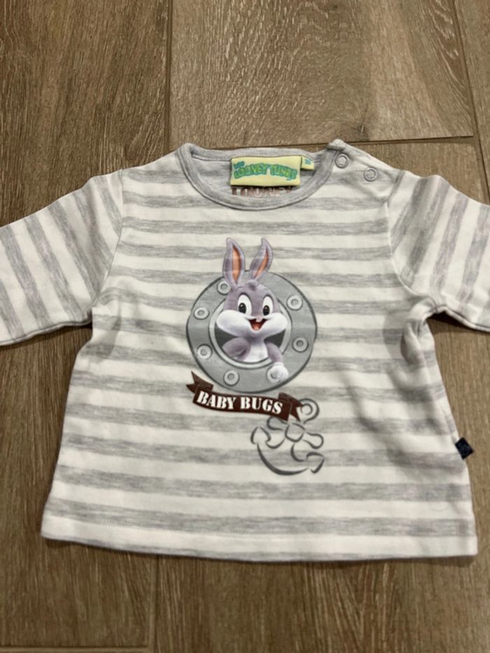 T-shirt manche longue Looney tunes 9 mois baby bugs - photo numéro 2