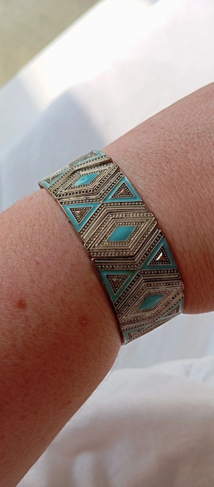 Bracelet vintage turquoise élastique