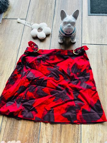 Magnifique jupe à motifs rouge, taille 40 La Redoute