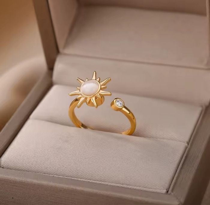 Bague dorée anti stress réglable en acier inoxydable - photo numéro 3