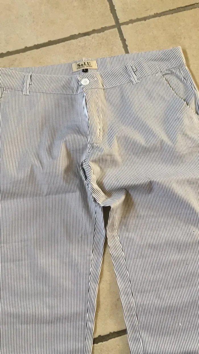 Pantalon T40 rayé noir et blanc - photo numéro 3