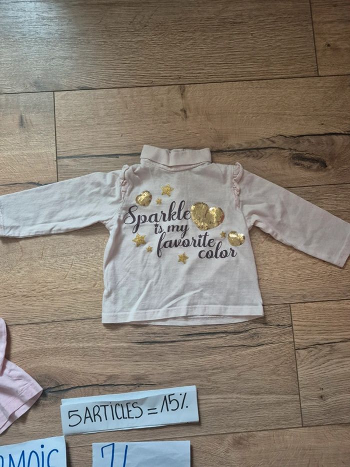 🌟 Lot bébé fille 12 mois / 74 cm Hauts & pantalons fun - photo numéro 6