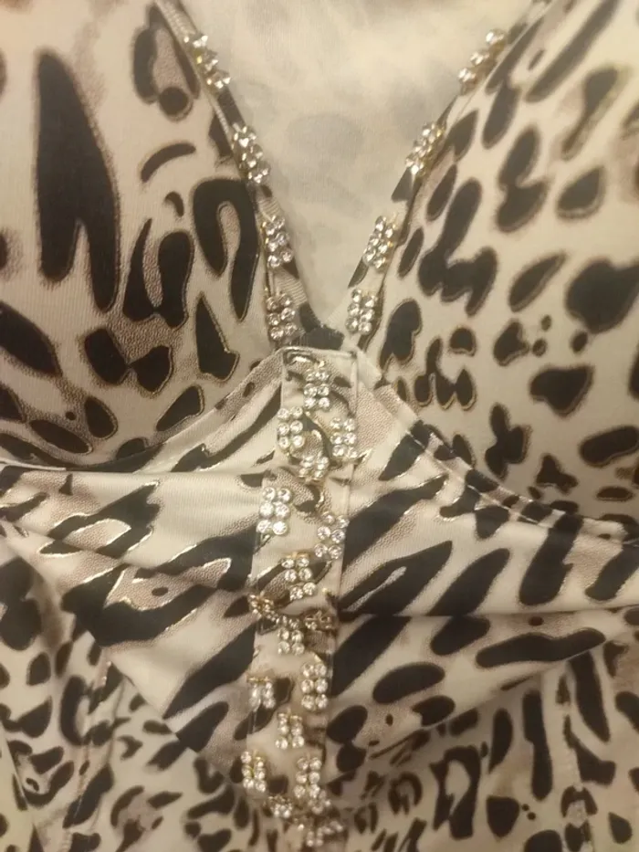 Top léopards doré strass M/L - photo numéro 2