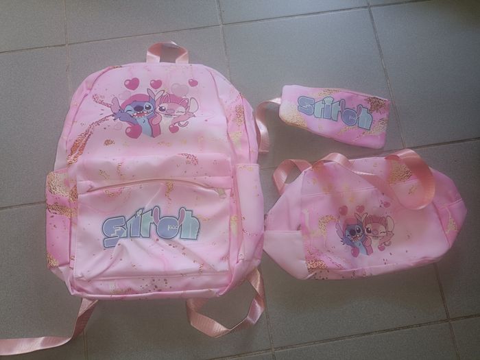 Trio sac à dos sac à main trousse Stitch - photo numéro 2
