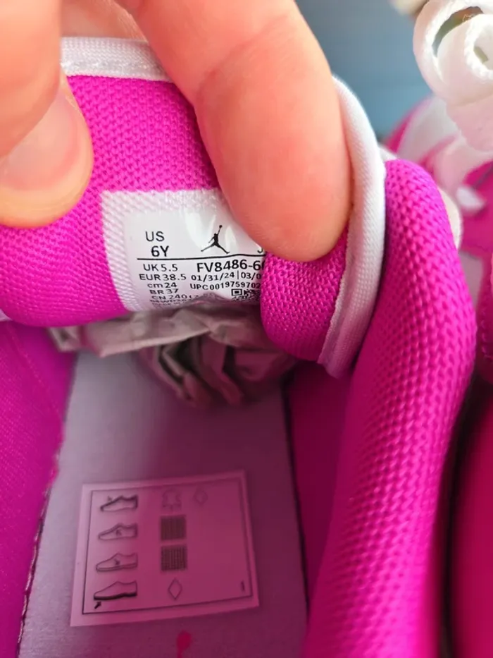 Nike air Jordan 1 low rose fuchsia neuves taille 38,5 - photo numéro 6