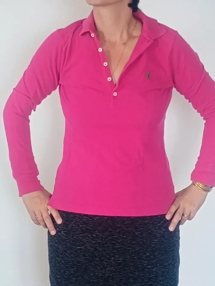 Polo à manches longues Ralph Lauren Fuschia S