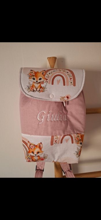 Sac à dos renard rose poudré