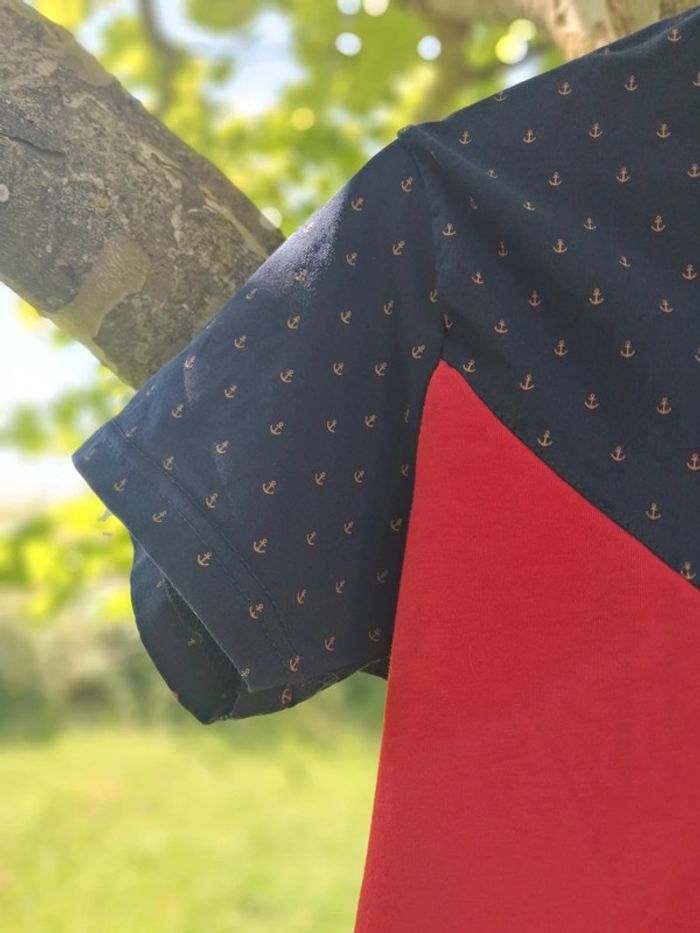 T shirt Maxway Jeans rouge et bleu - photo numéro 8