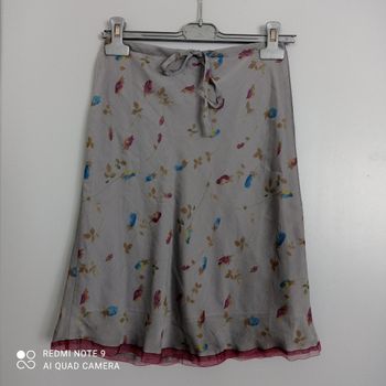 Jupe grise à fleurs t34/36