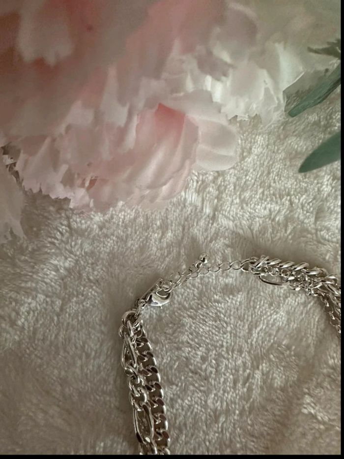 Bracelet de cheville 3 chaînes argenté - photo numéro 3