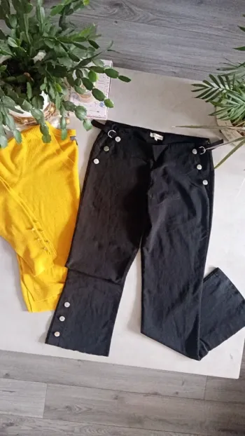 Pantalon noir évasé 38