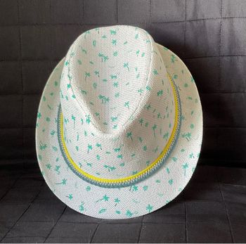 Chapeau de soleil en paille Palmiers neuf (taille 51)