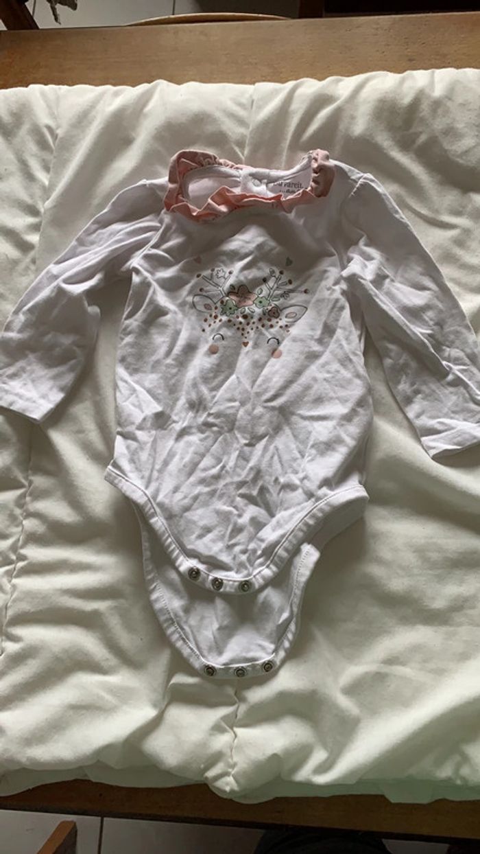 Ensemble fille du pareil au même 6 mois robe molletonnée, body manche longue et legging - photo numéro 2