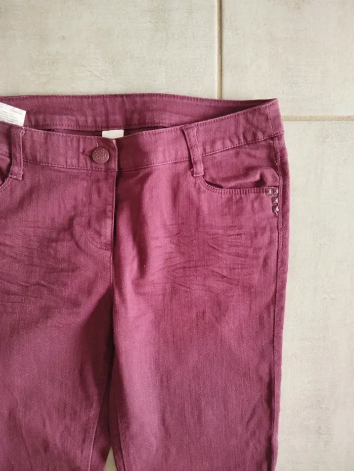 Pantalon bordeaux taille 38 camaieu - photo numéro 4