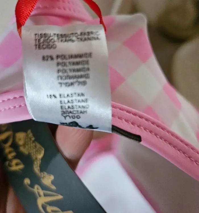 Maillot de bain 2 pièces vichy rose et blanc Dag Adom Taille L Neuf - photo numéro 9