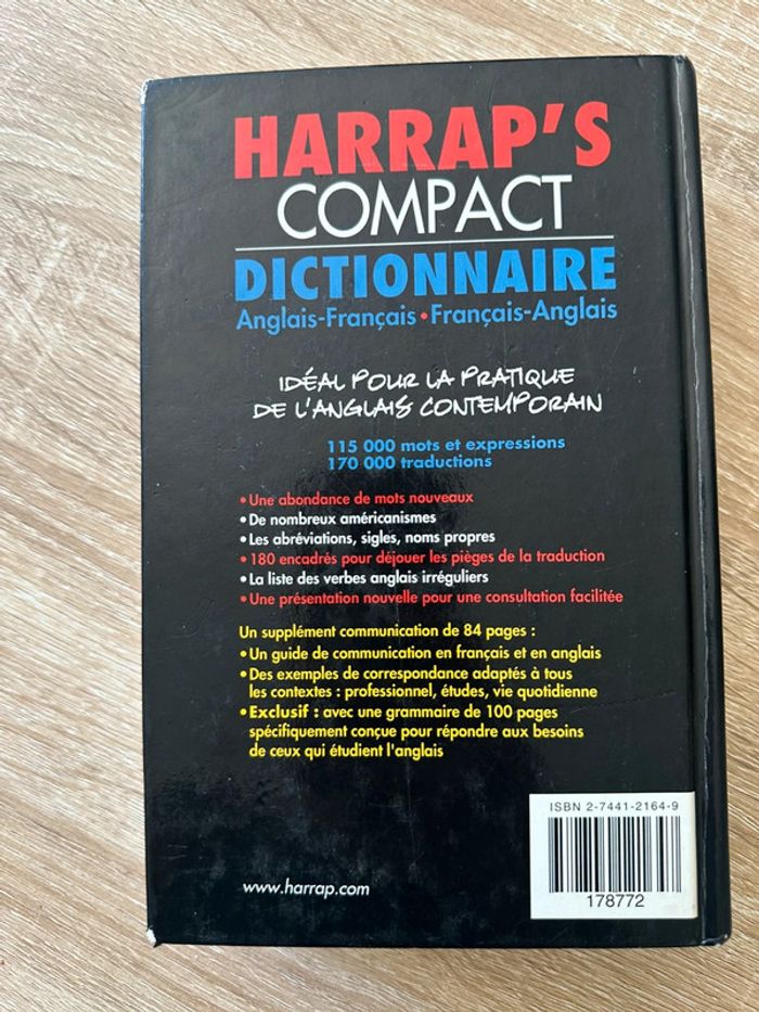 Dictionnaire anglais français Harraps - photo numéro 3