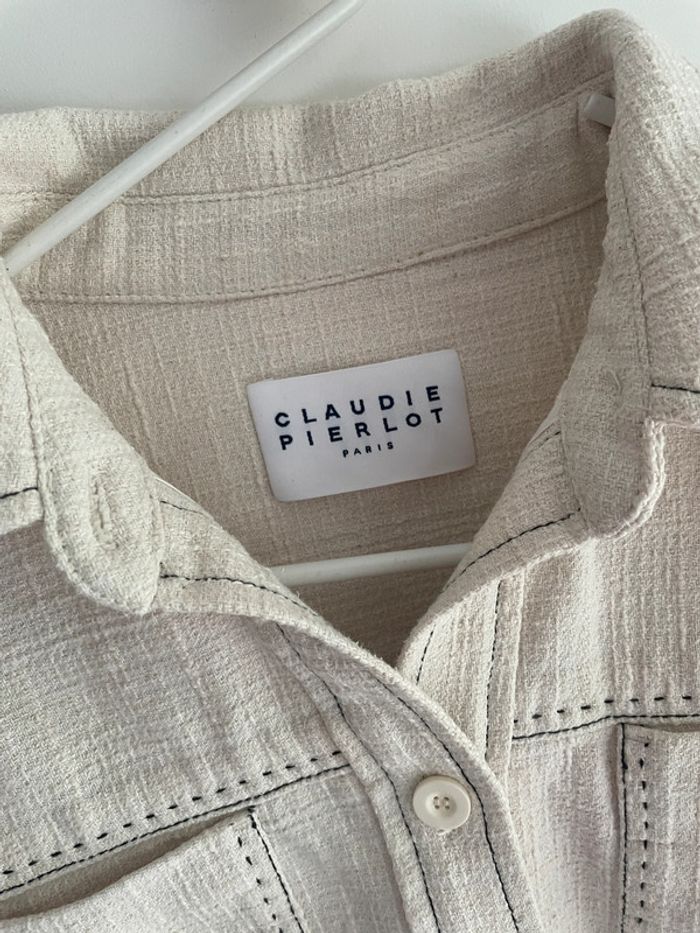 Veste chemise Claudie Pierlot beige - photo numéro 2
