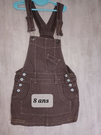 Jupe à bretelles fille 8 ans Captain Tortue brun