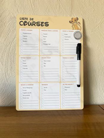 Liste de courses à accrocher au frigo