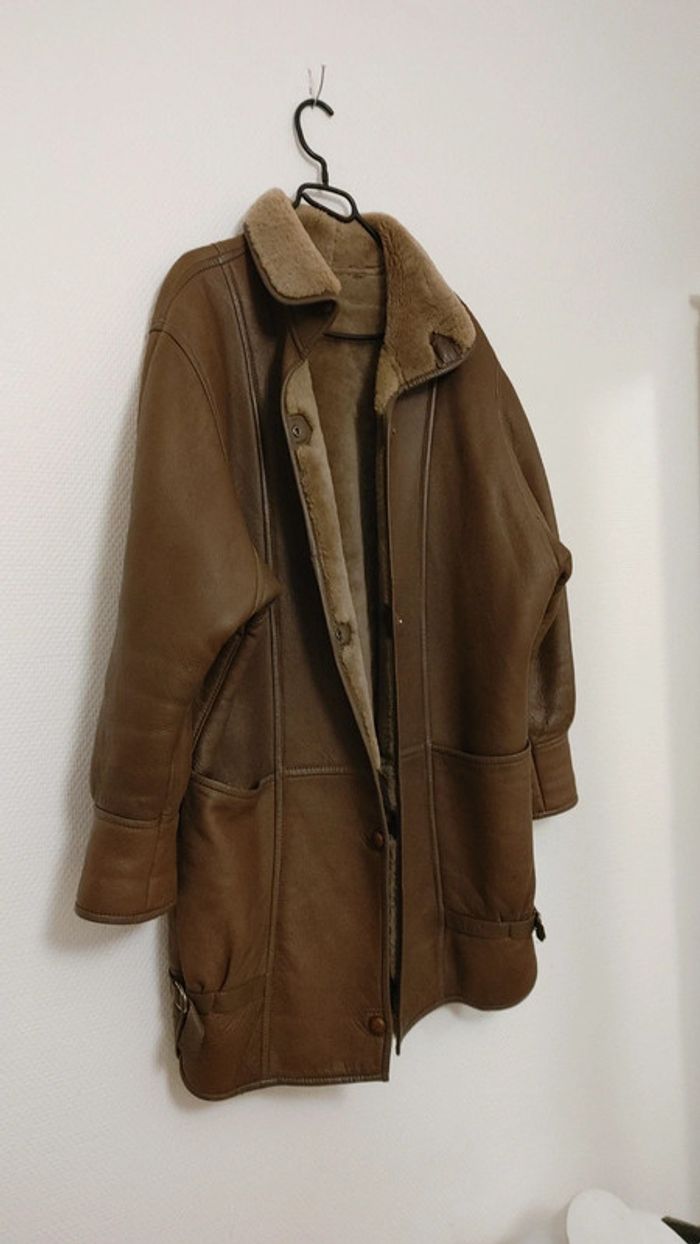 Manteau vintage en peau de mouton retourné shearling montone sheepskin réversible - photo numéro 10