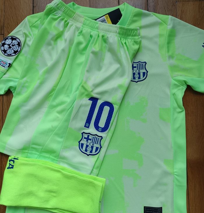 Kit football taille S adulte Barcelone Lamine Yamal Green Away - photo numéro 4