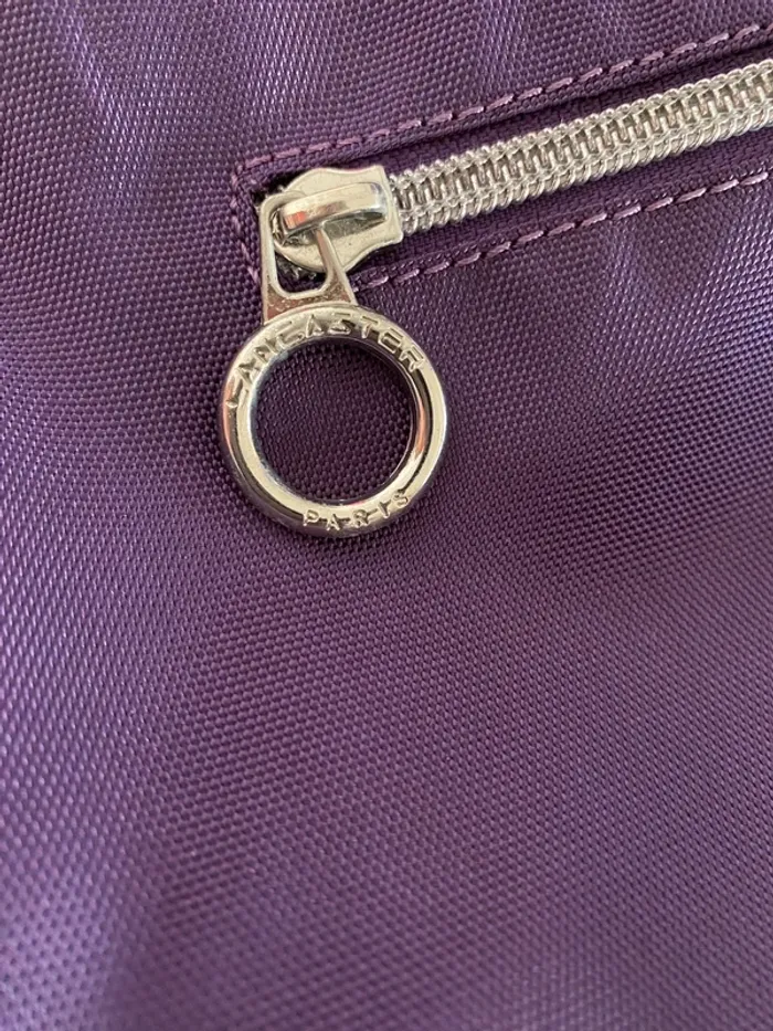 Sac à main violet petit noeud Lancaster tissu Paris prune - photo numéro 11