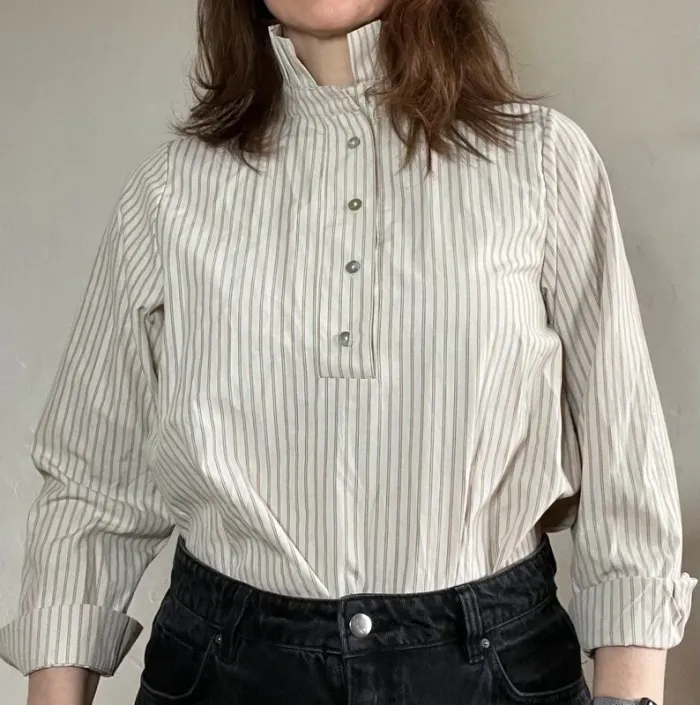 Blouse femme Atelier Évène – Écru à rayures – Col officier – Taille S/M – Neuve avec étiquette 🤍 - photo numéro 2