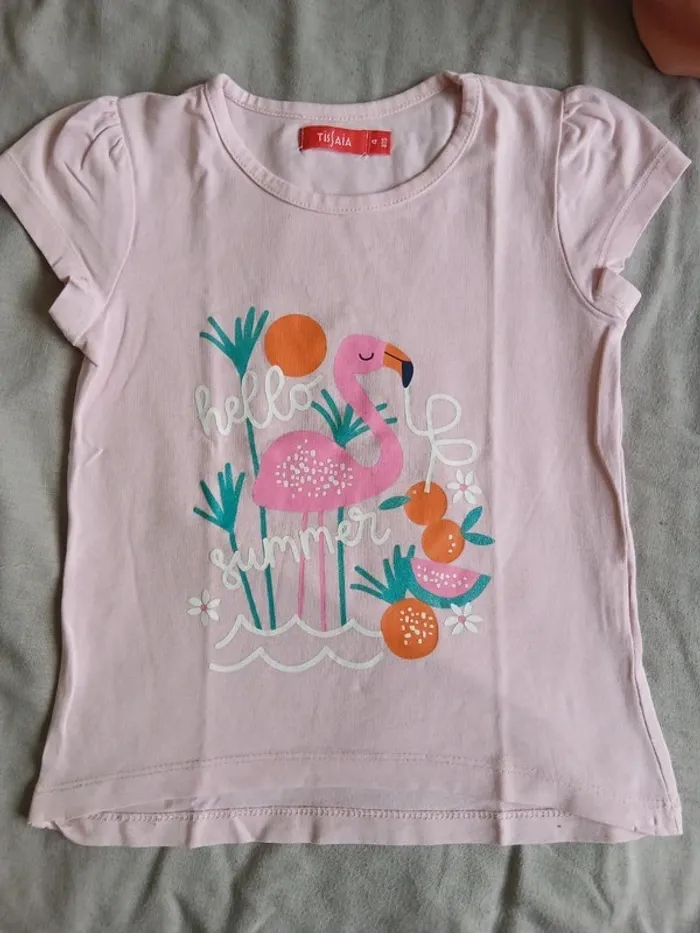 T-shirt flamant rose 4 ans
