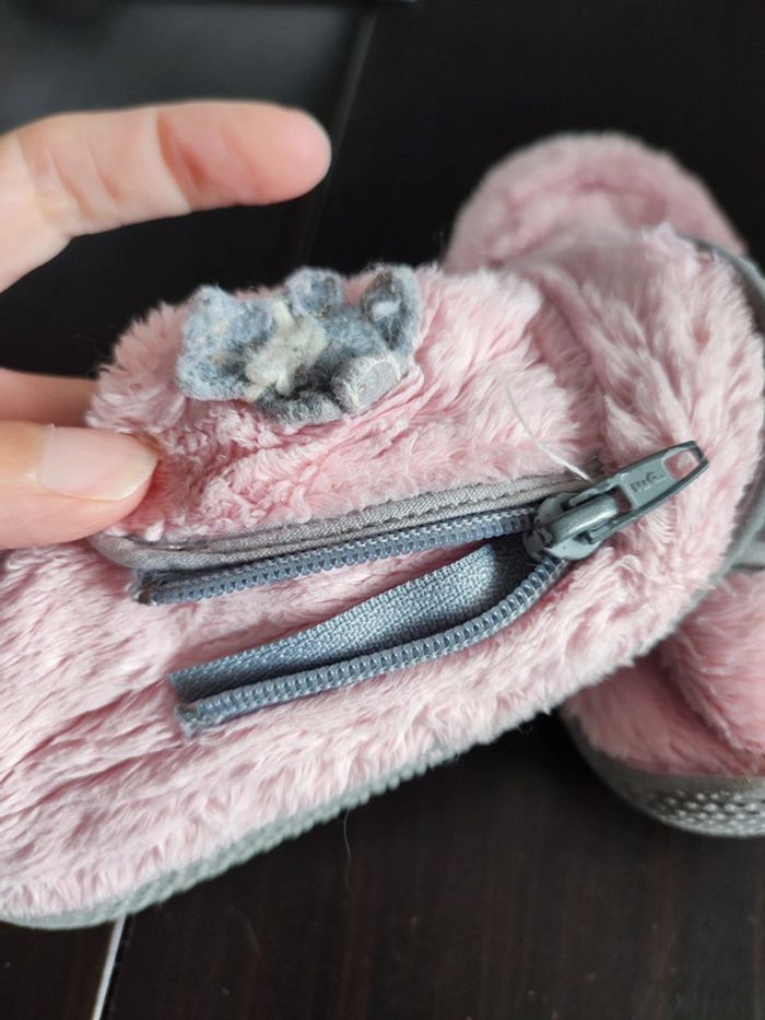 Paire de chaussons rose 23 fermeture éclair - photo numéro 8