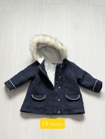 Manteau fille doublé polaire 18mois