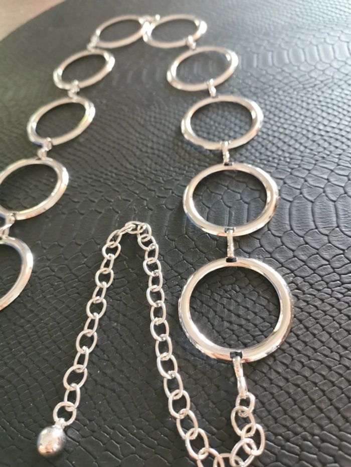 Ceinture Métal femme cercles argentés - photo numéro 2