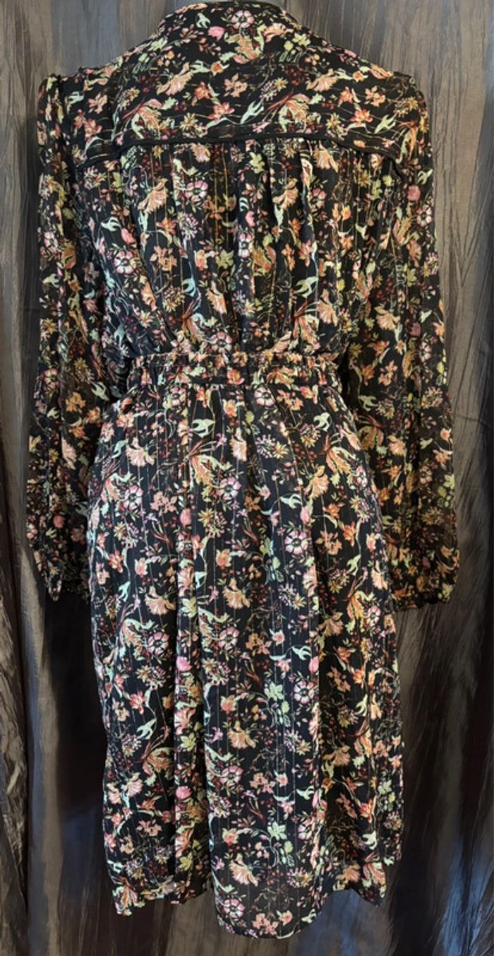 Superbe robe en mousseline doublée noire imprimé floral 54 - photo numéro 5