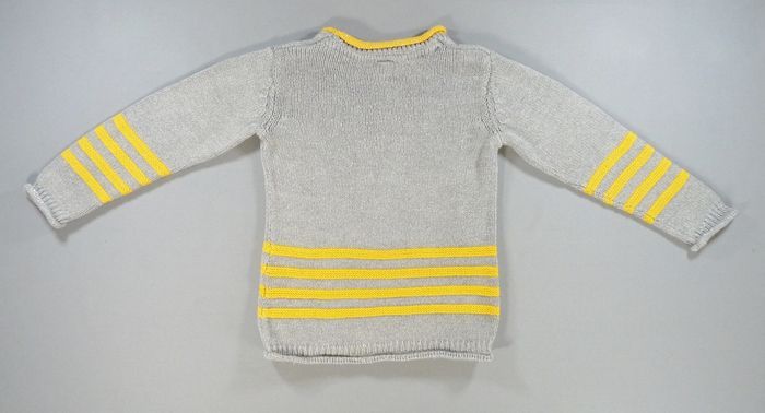 Pull tricot gris jaune chouette Orchestra 3 ans 98 cm fille - photo numéro 4