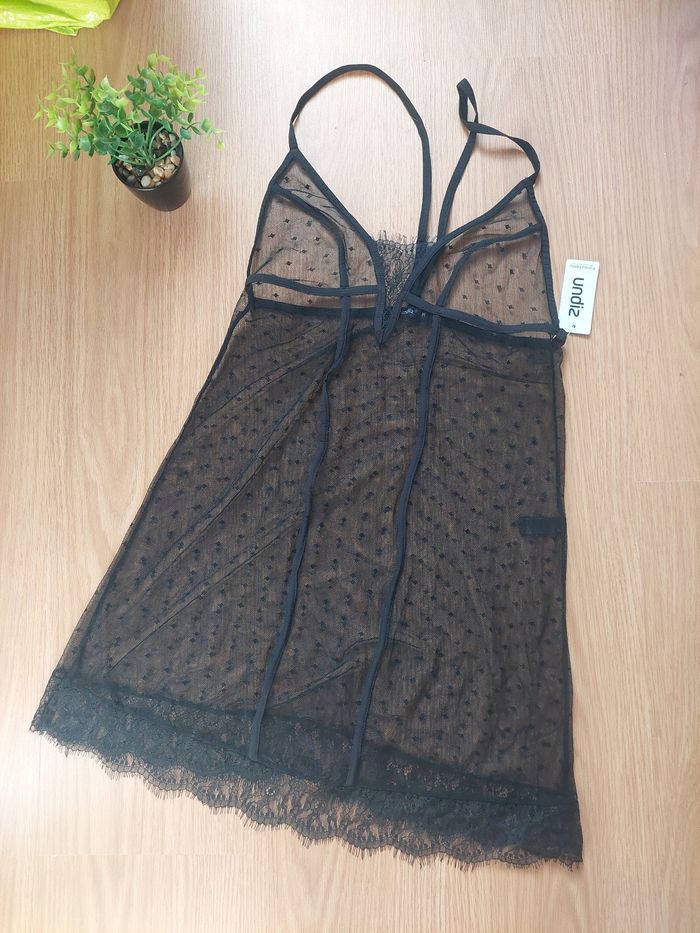 Nuisette transparente pois dentelle noire T.M Undiz neuve 🖤 - photo numéro 2