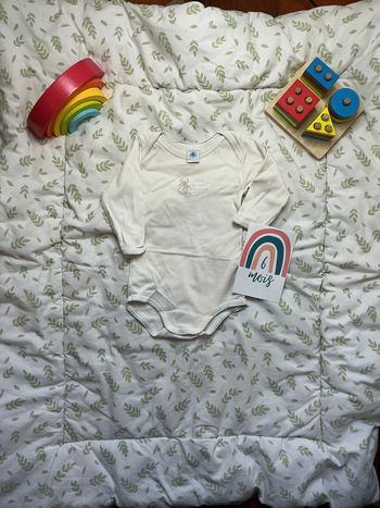 body manches longues crème 6 mois petit bateau