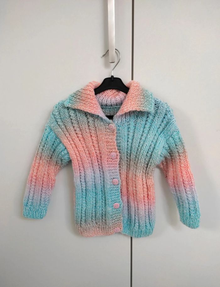 Gilet en laine fait main 3-4 ans - photo numéro 7