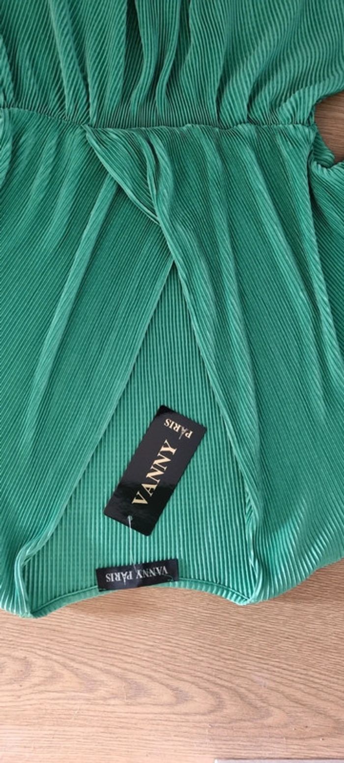 Robe d'été verte à pli, taille unique - photo numéro 3