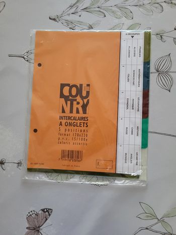 Intercalaires à onglets