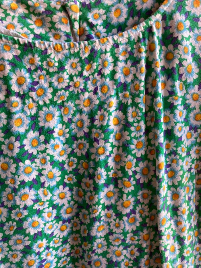 Superbe robe midi véritable vintage marguerite fleurs, zip au dos taille 46 - photo numéro 2