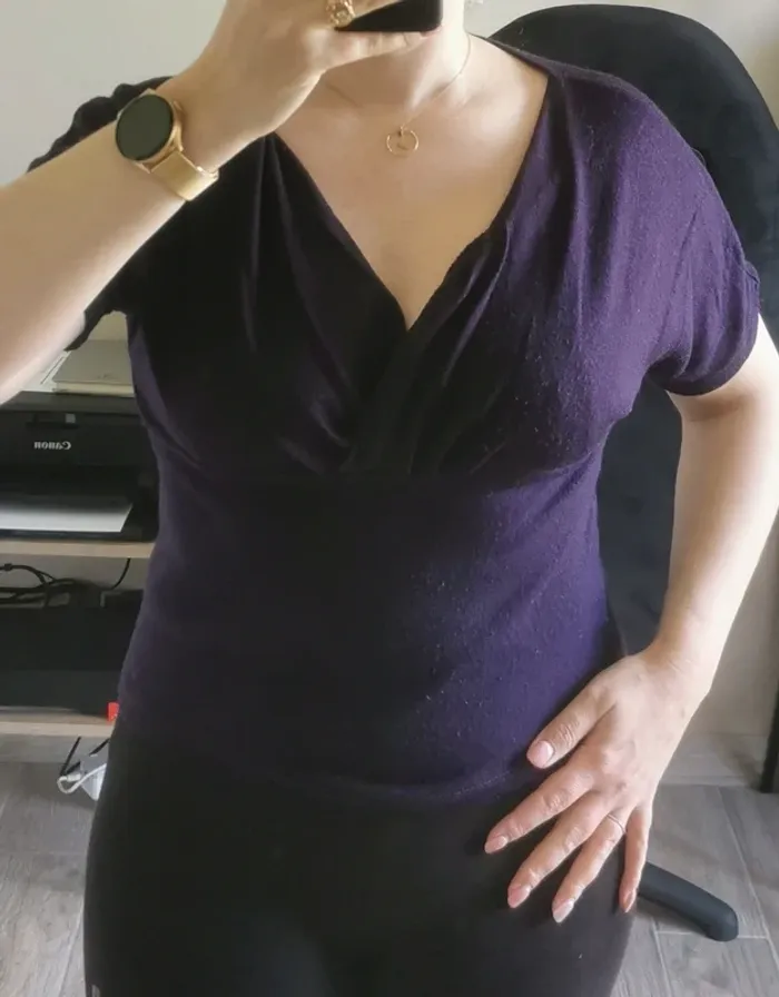 Pull manche courte violet