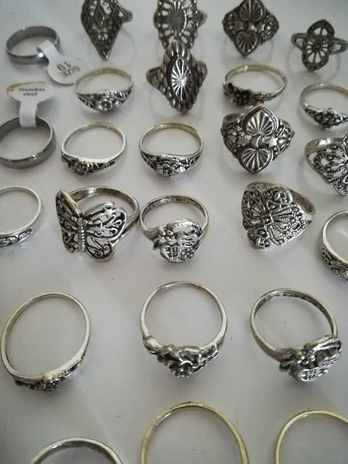 Lot de 40 bagues métal vieillie argenté - photo numéro 8