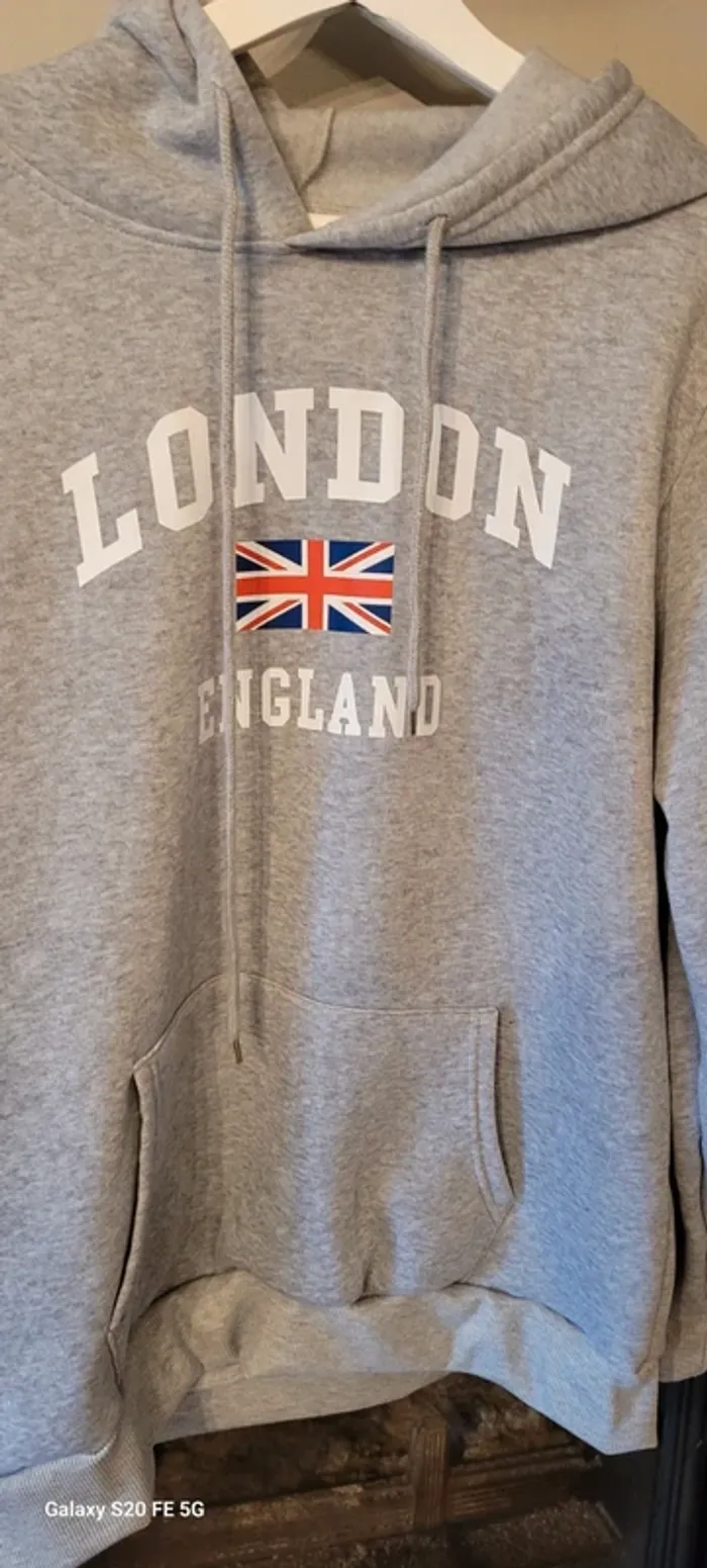 Sweat-shirt Capuche London Gris - photo numéro 2