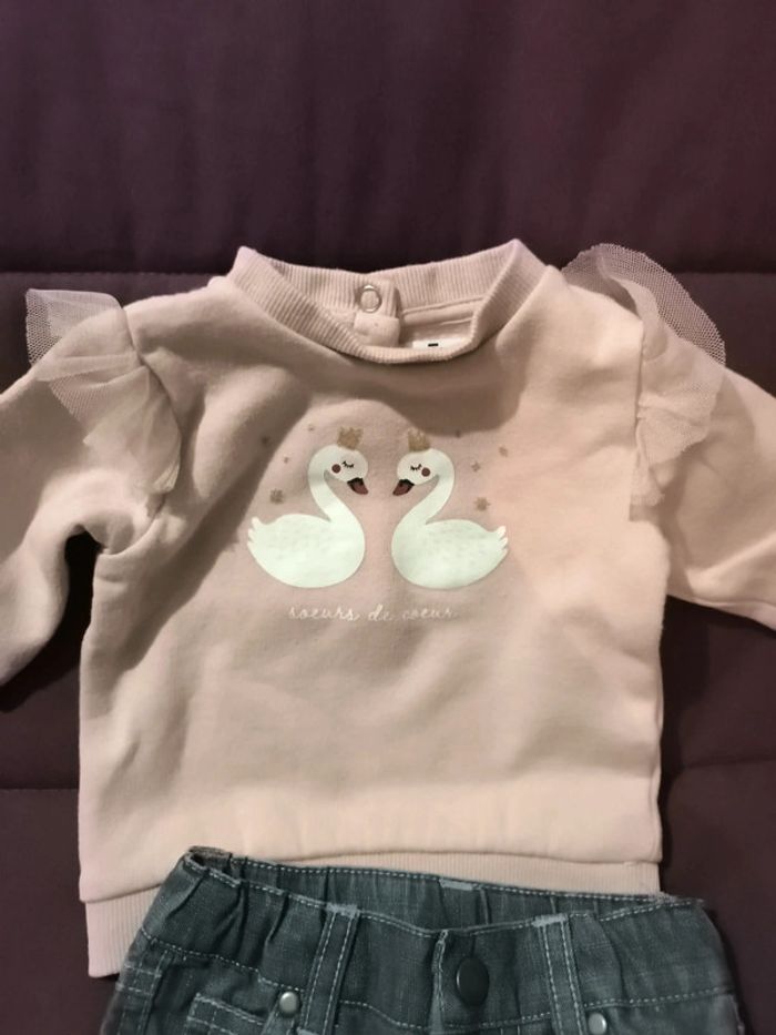 Ensemble jean avec pull façon sweat taille 3 mois - photo numéro 5