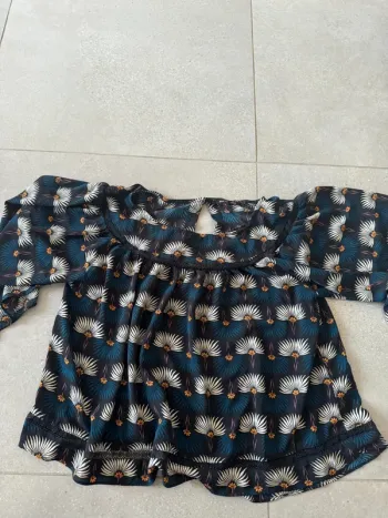 Blouse multicolore rue Mazarine, taille M, très bon état