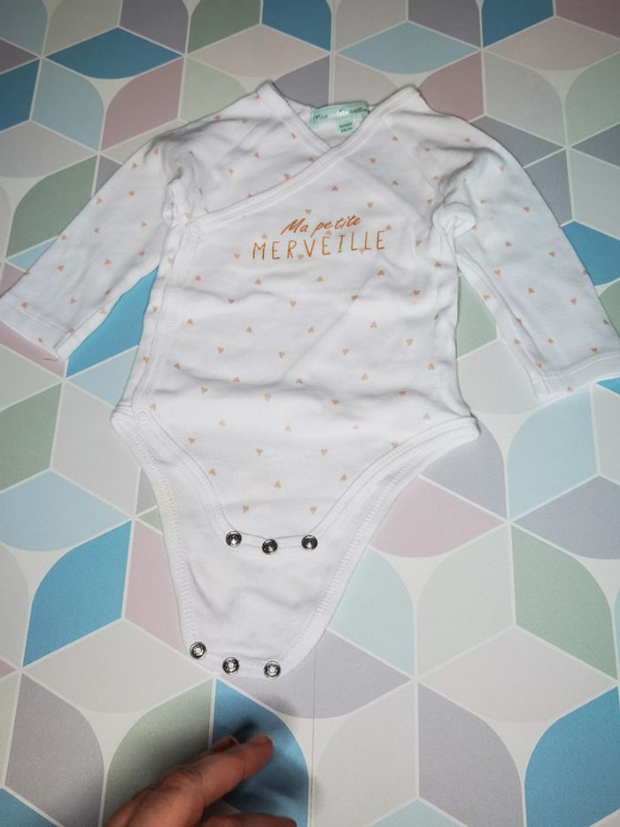 D3875 - lot de 4 bodies fille 6 mois - photo numéro 2