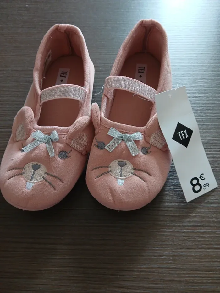 Chaussons fille rose souris 31