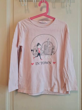 Tee shirt manches longues rose Lili Marelle taille 10 ans